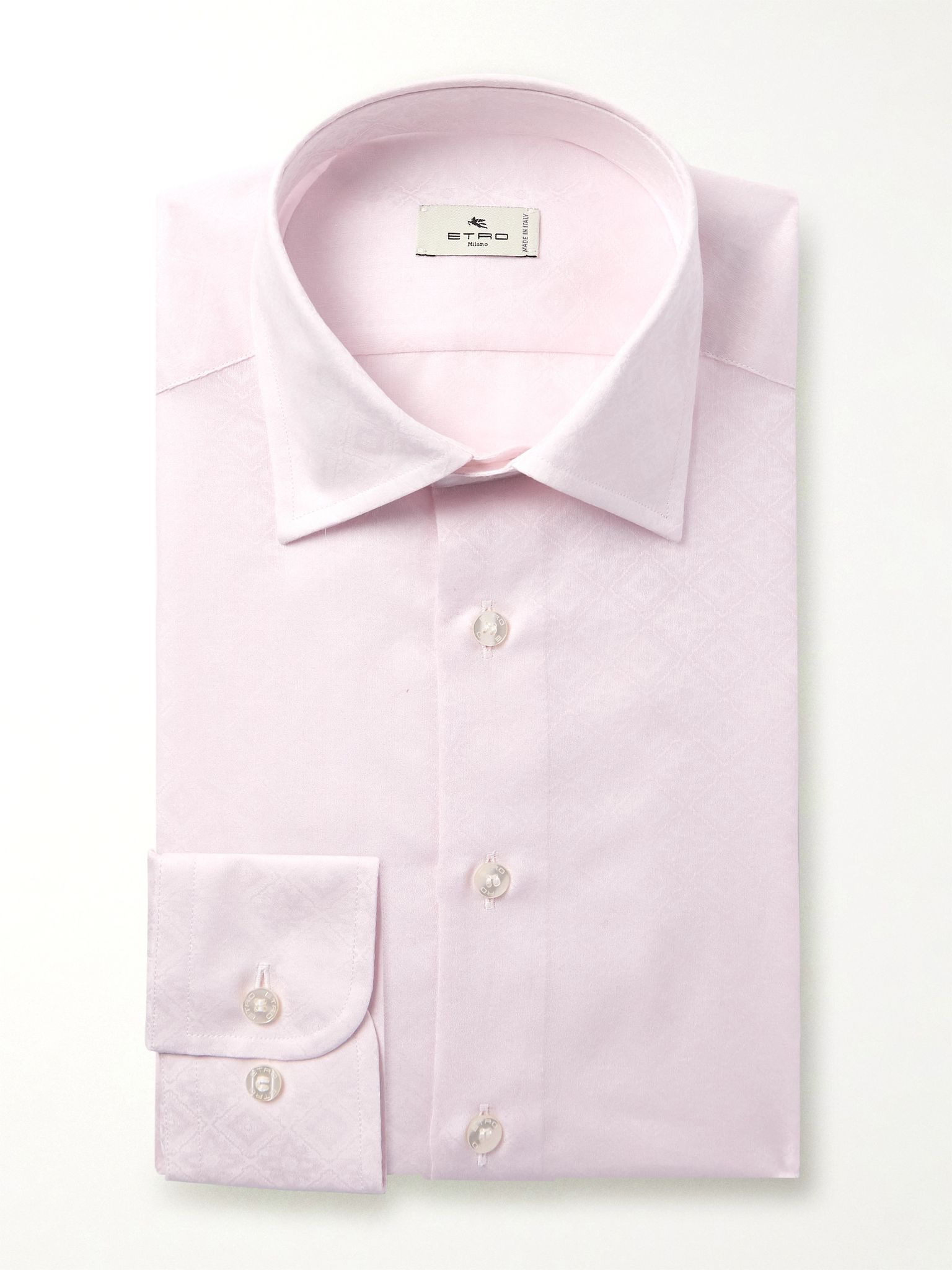 Roma Cotton-Jacquard Shirt Pink - 1