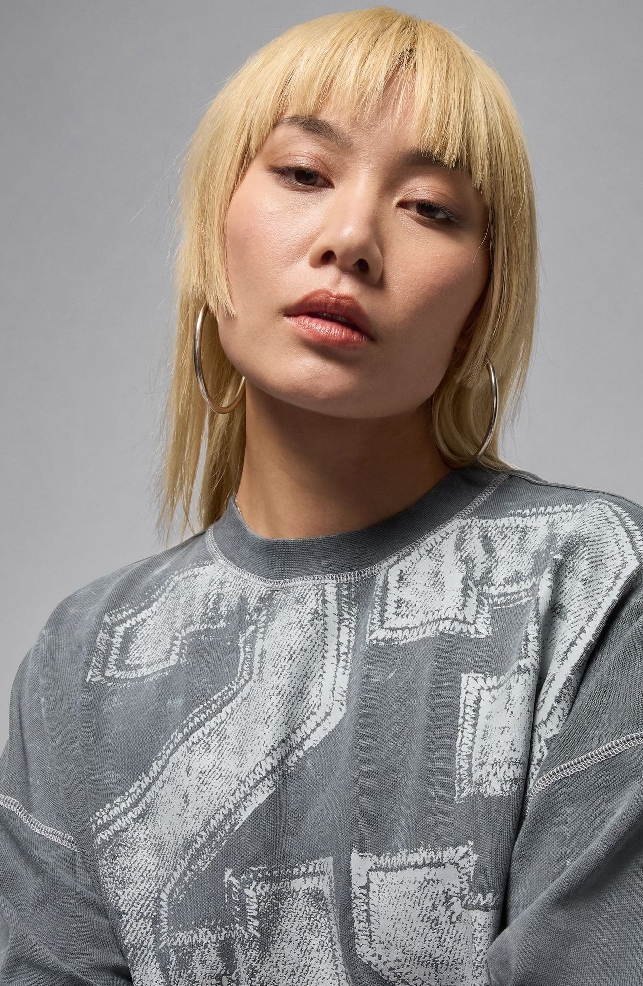 Jordan Flight Oversize Graphic T-Shirt Dress in Iron Grey/Sail at Nordstrom - 5