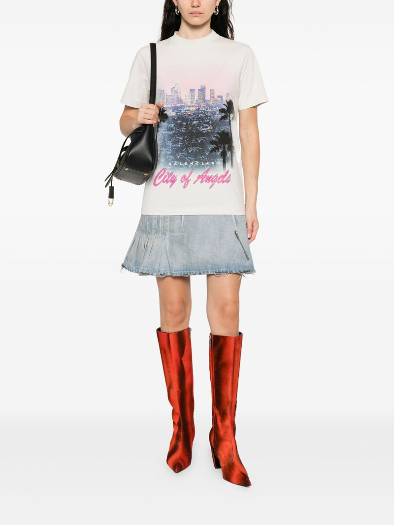 BALENCIAGA graphic-print layered mini dress outlook