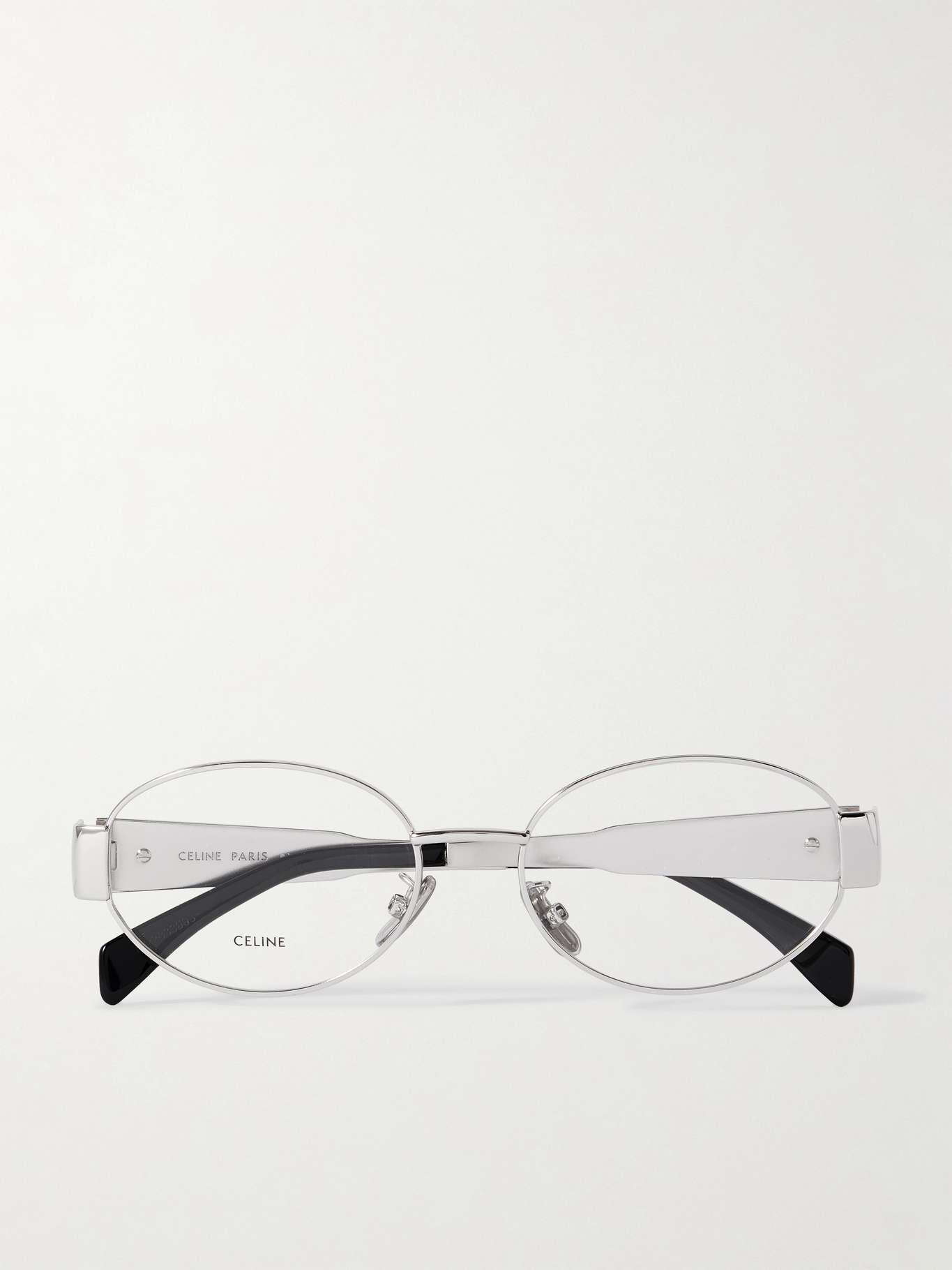 Triomphe oval-frame silver-tone optical glasses - 1