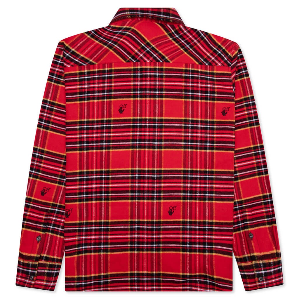OFF-WHITE C/O VIRGIL ABLOH FLANNEL SKATE SHIRT - RED/BLACK - 2