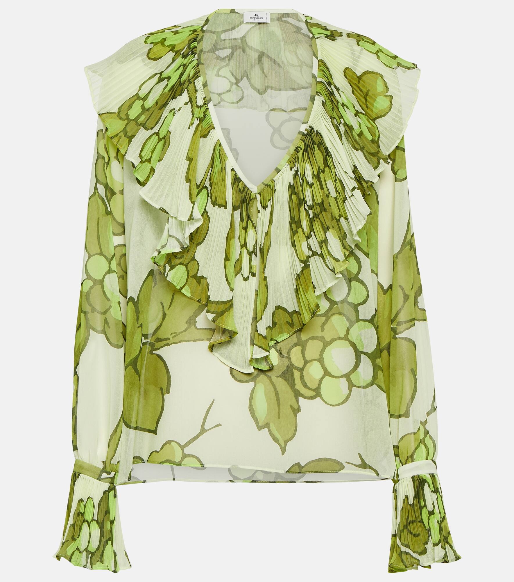 Printed ruffle-embellished top - 1