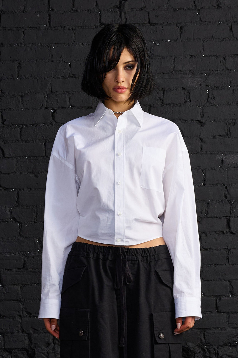 SPLIT HEM BOYFRIEND SHIRT 1