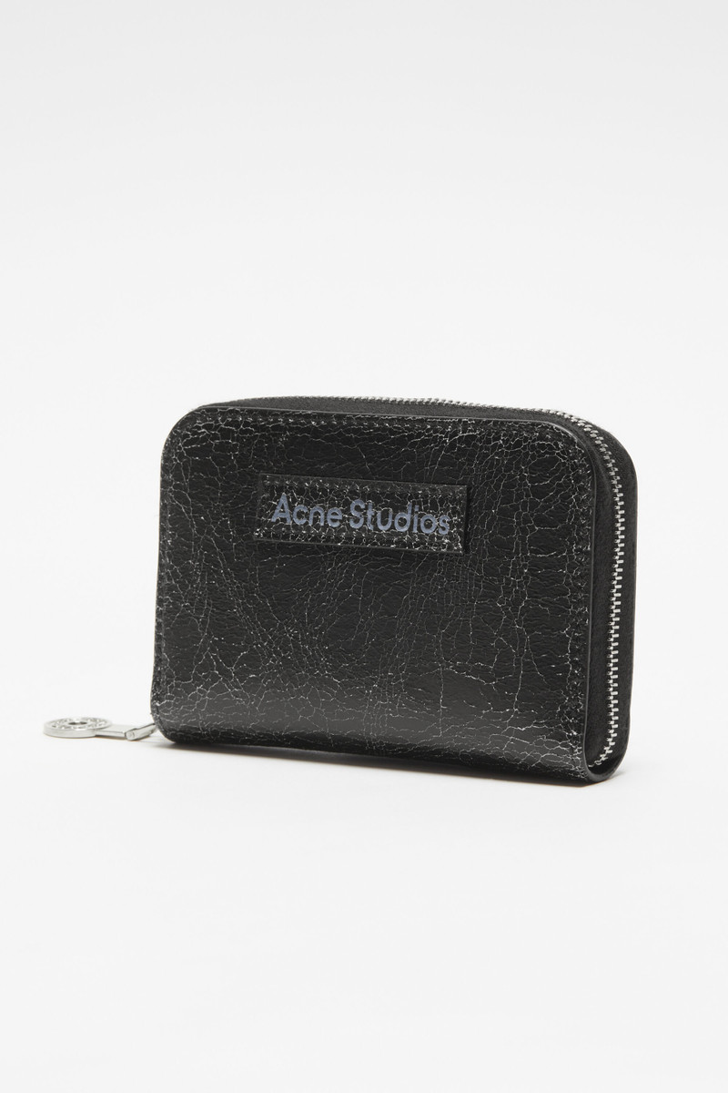 Leather zip wallet - Black 3