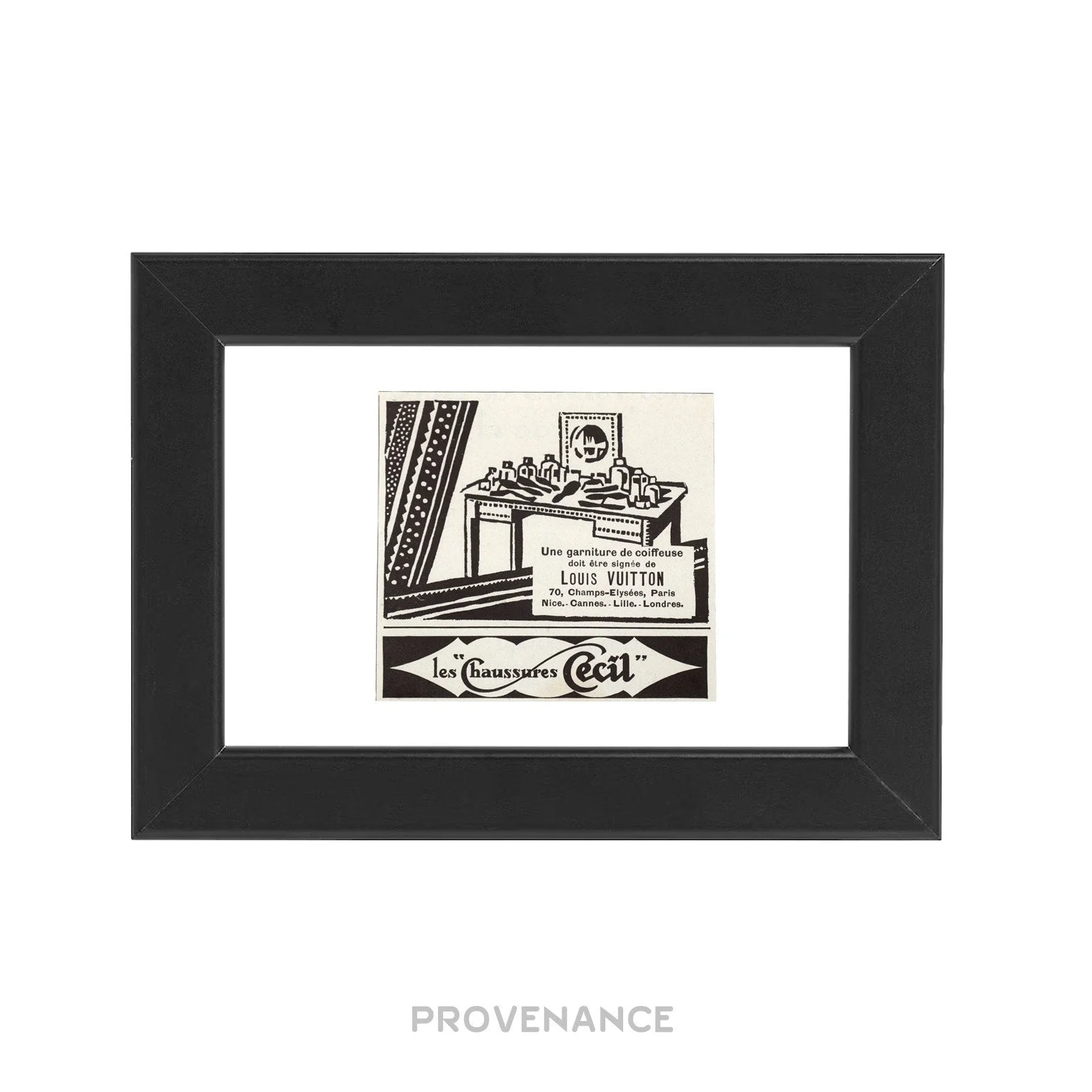 Louis Vuitton Antique Vintage Newsprint Ad - LV Table Set - 1