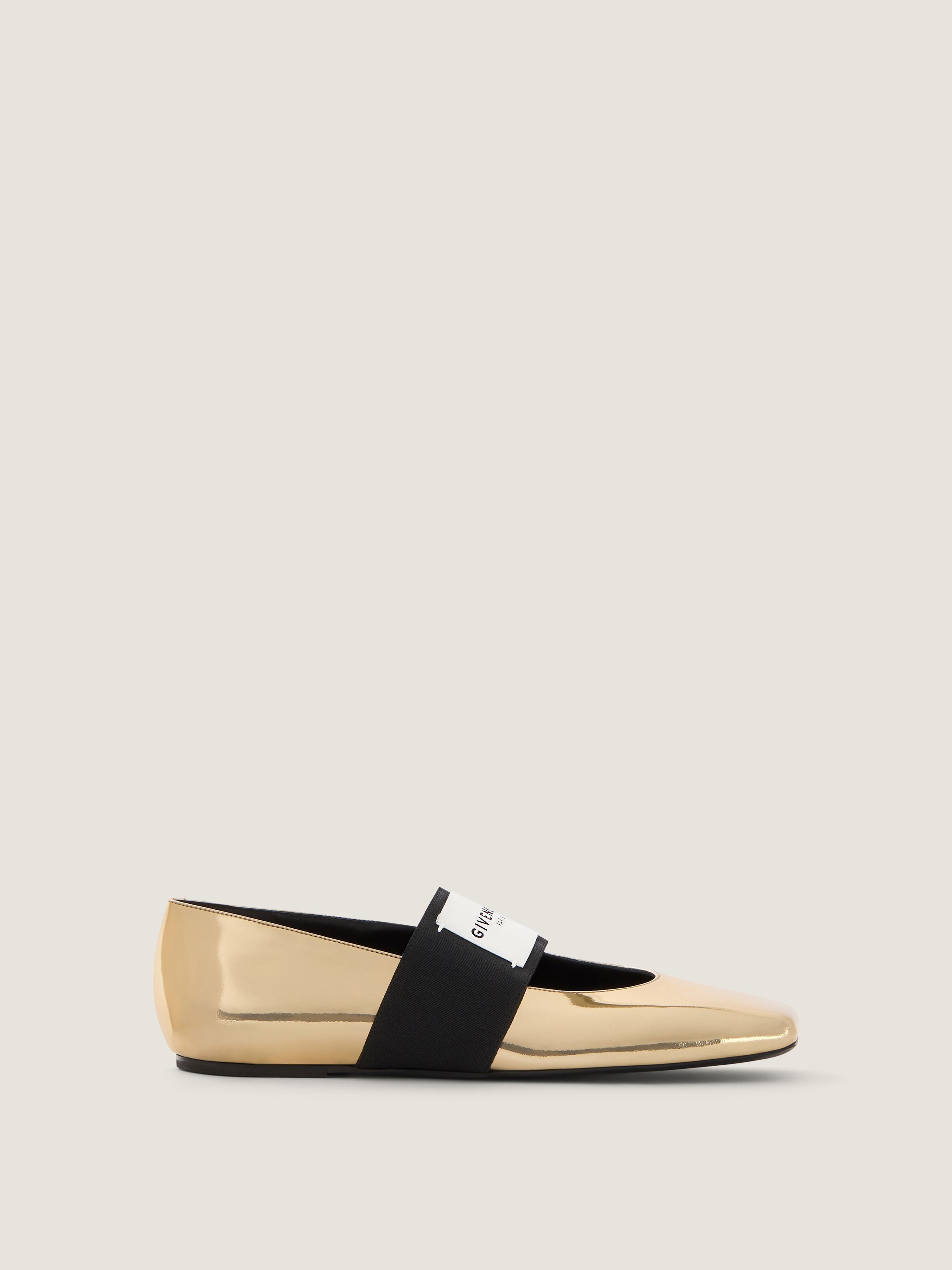 SLICED SQUARE BALLERINAS IN MIRROR EFFECT LEATHER - 2