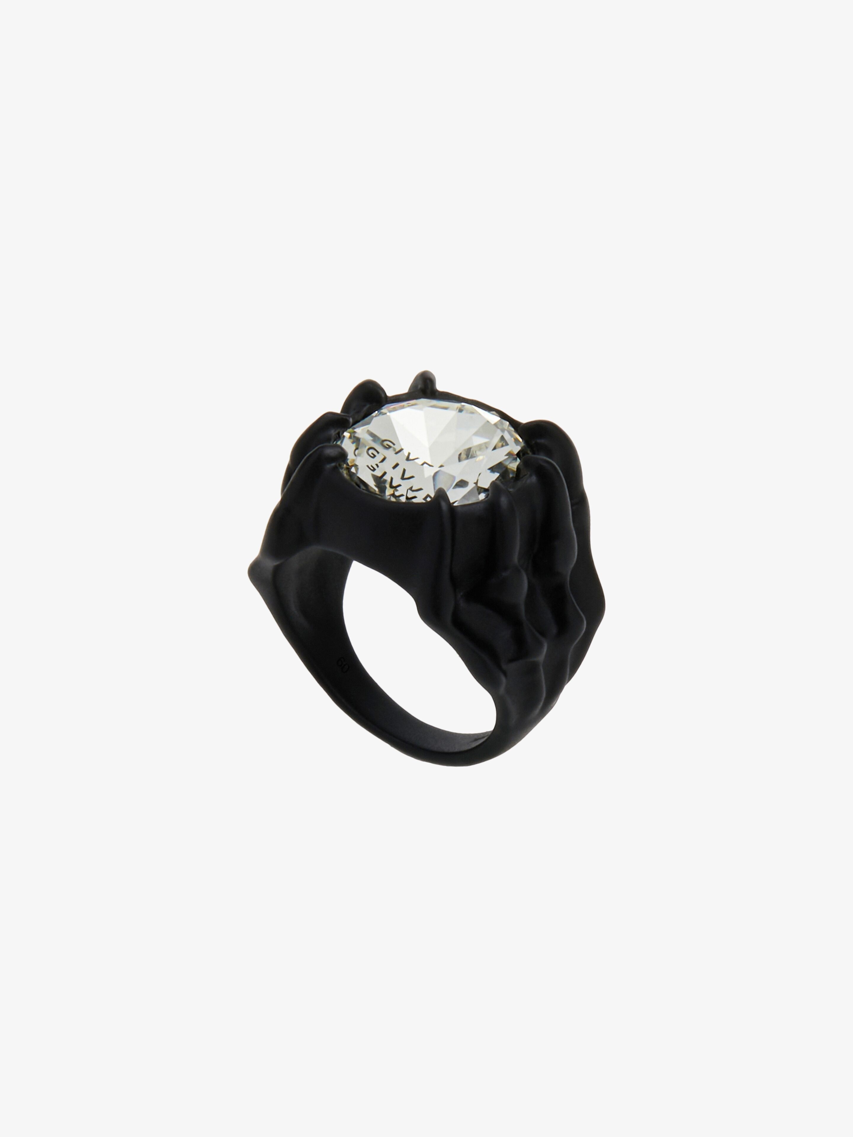 G SKULL RING IN ENAMEL WITH CRYSTAL - 4