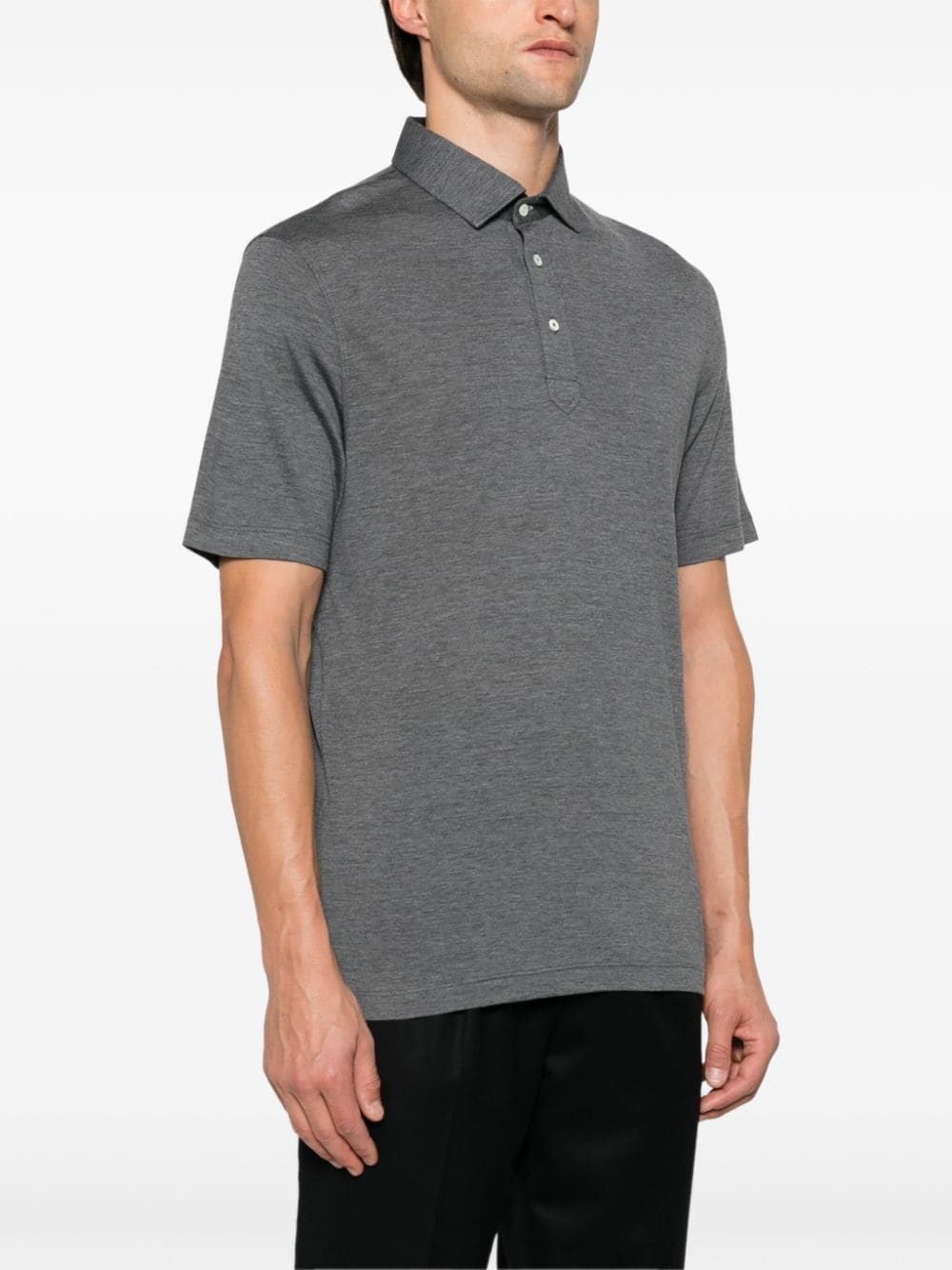 mélange-effect polo shirt - 3