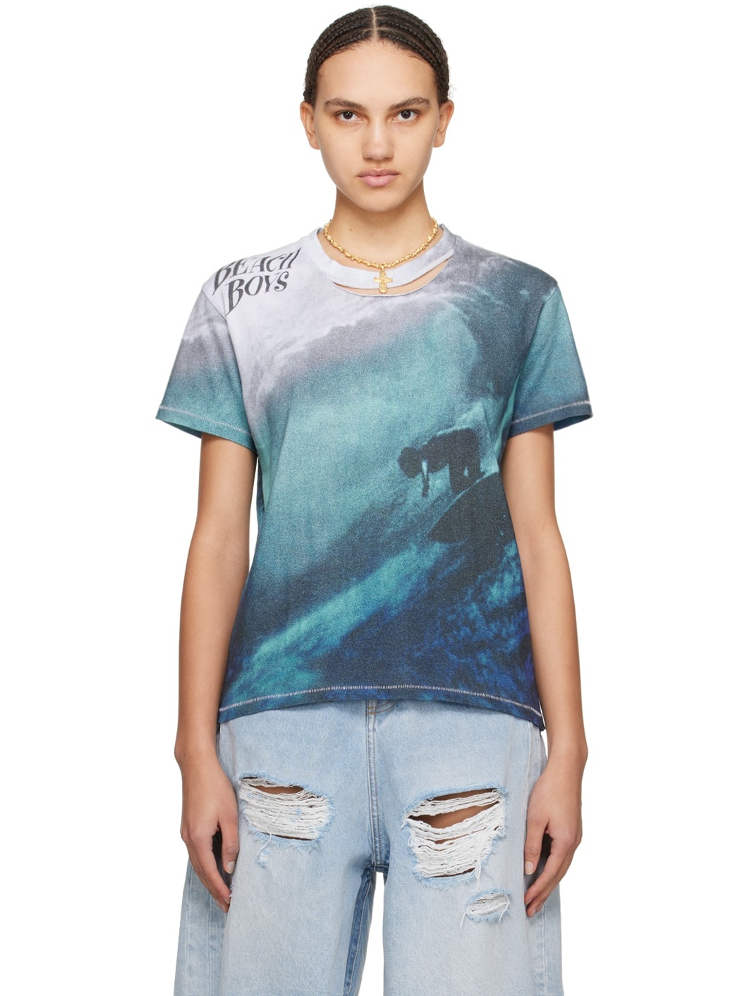 Blue Printed T-Shirt - 1
