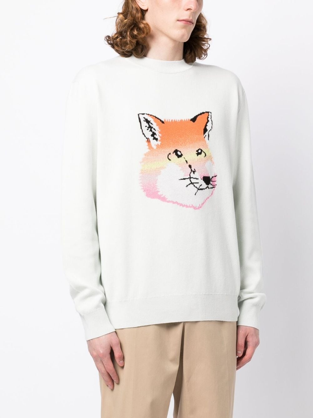 Fox round-neck cotton jumper - 3