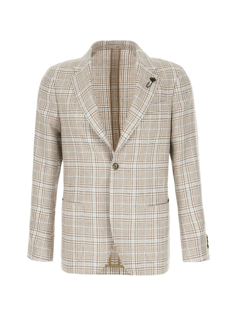 checked-pattern blazer - 1