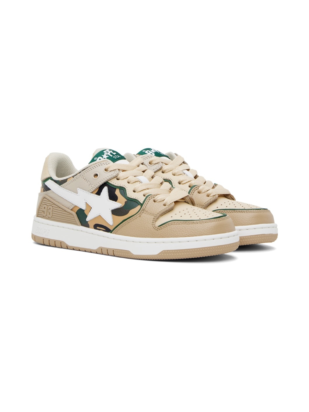 Beige & Green SK8 Sta #4 Sneakers - 4