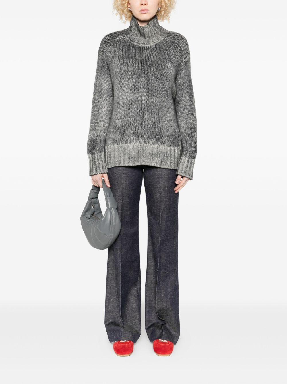 roll-neck ribbed sweater - 2