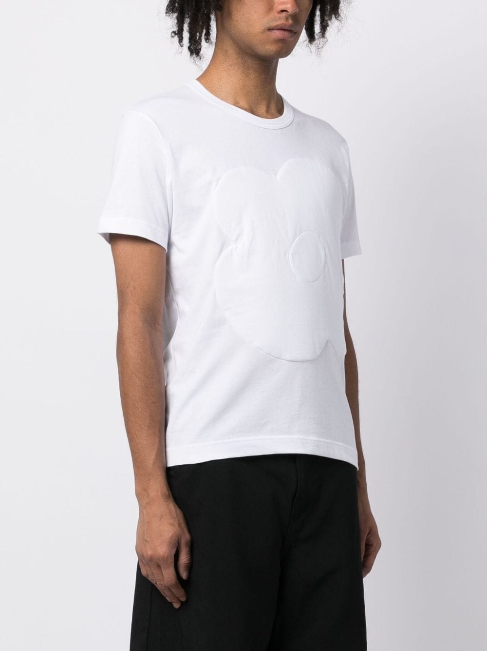 embossed-detail cotton T-shirt - 3