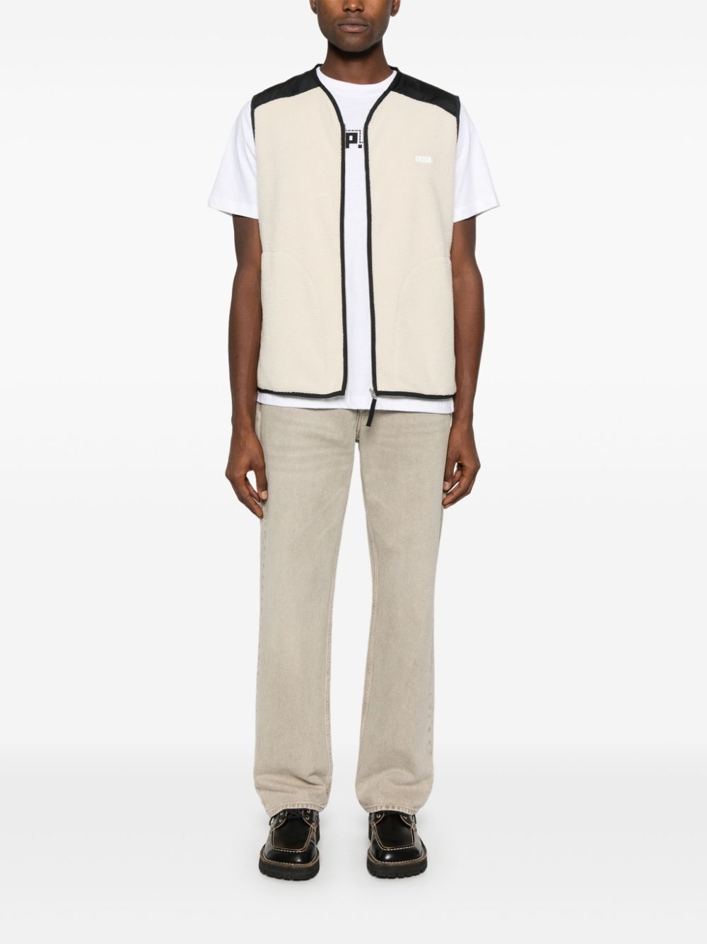 faux-shearling vest - 2