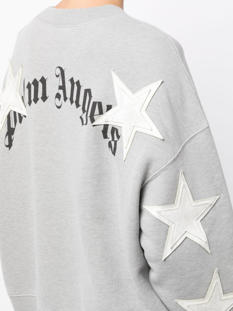 logo-print star-patch cotton sweatshirt 5