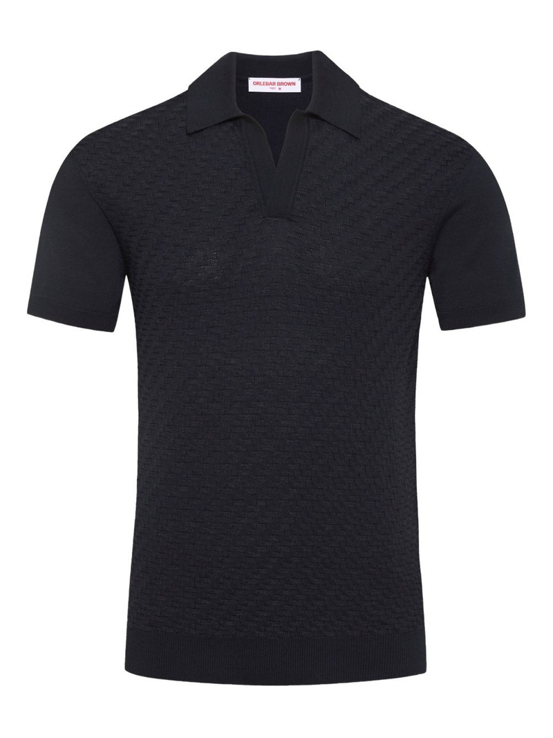 Horton jacquard polo-collar top 1