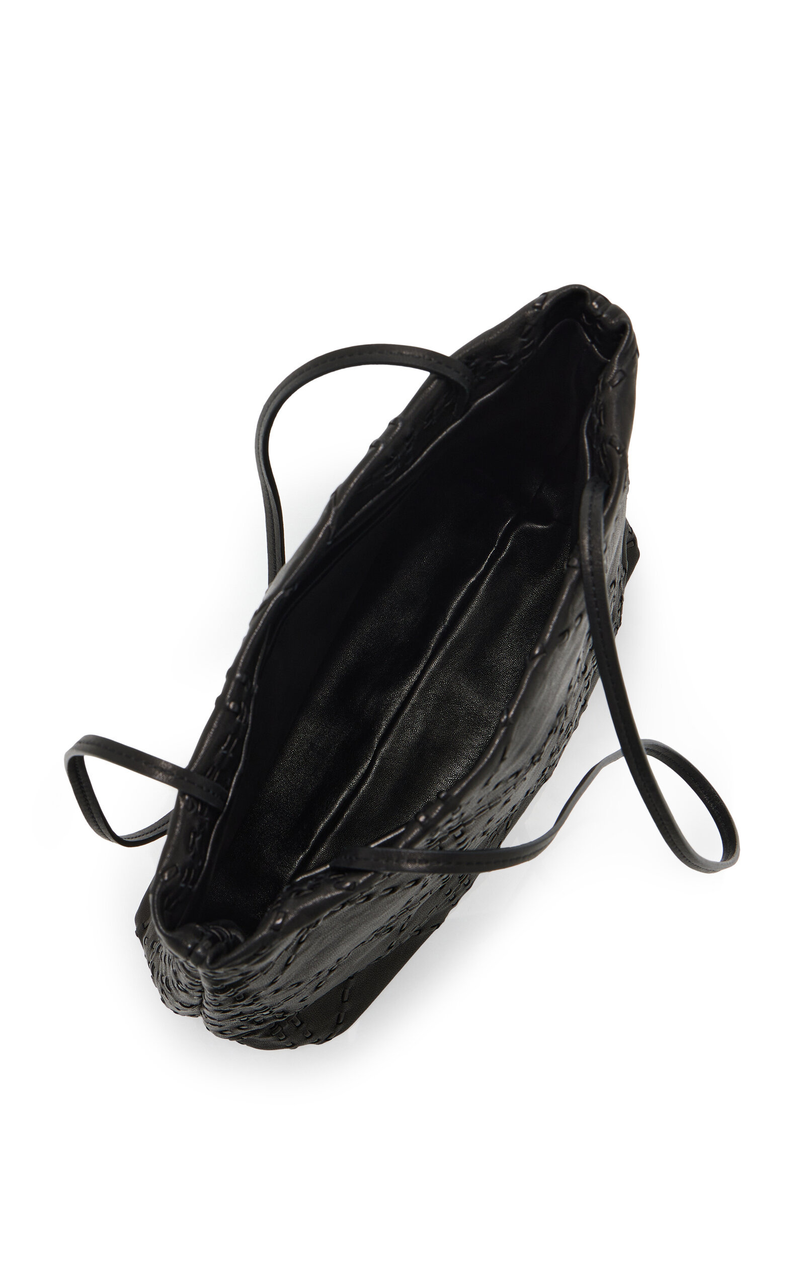 Lilou Embroidered Leather Tote Bag black - 5
