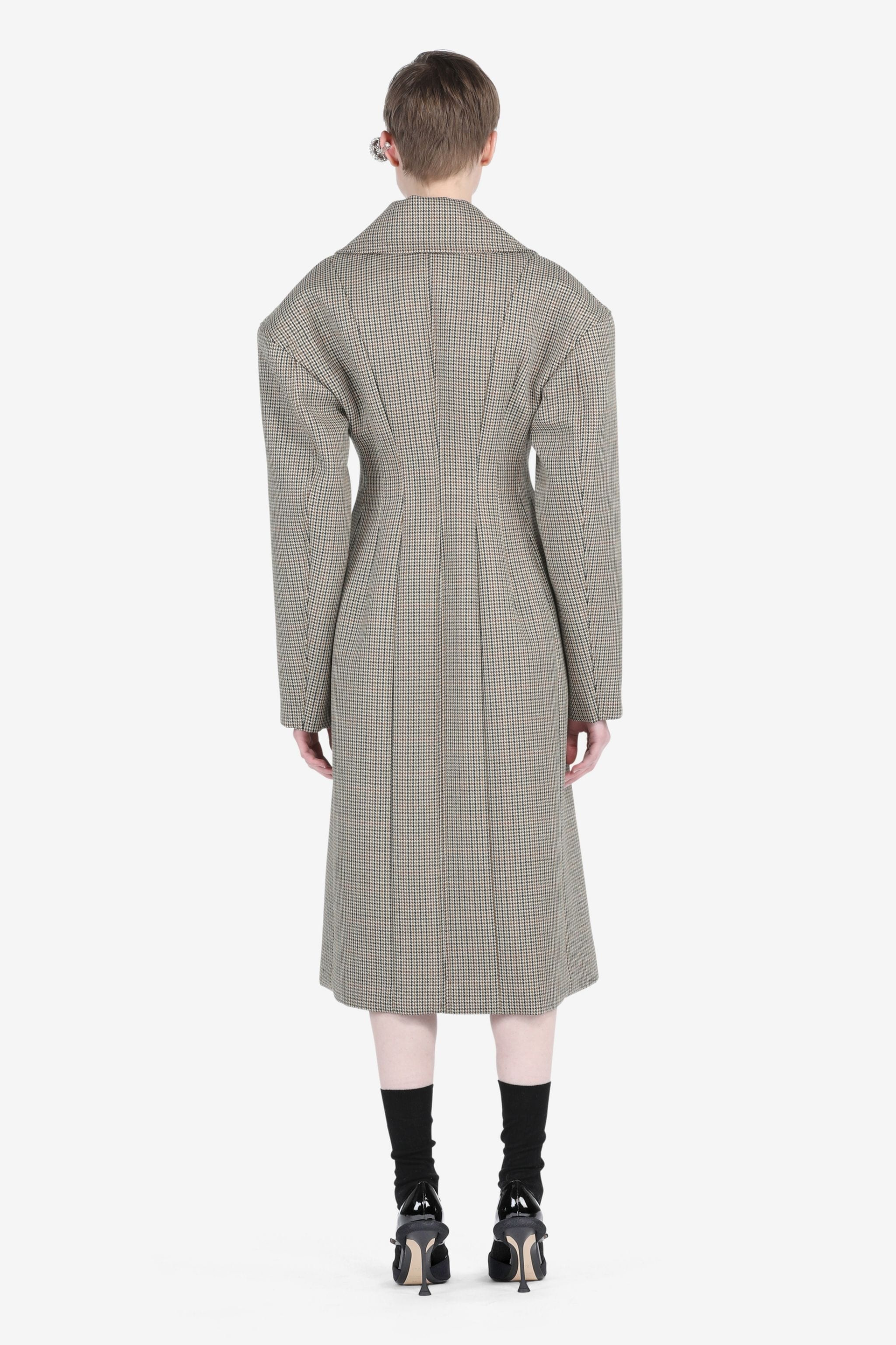 CHECKED DOUBLE-BREASTED COAT - 2