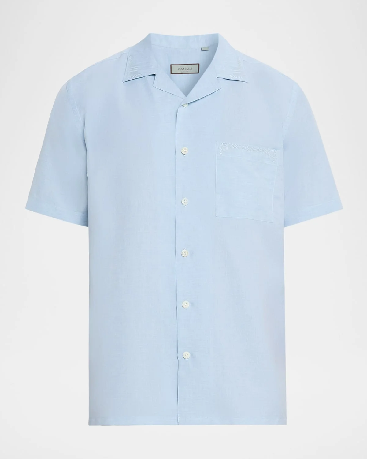 Men's Linen and Cotton Pocket Camp Shirt - 1
