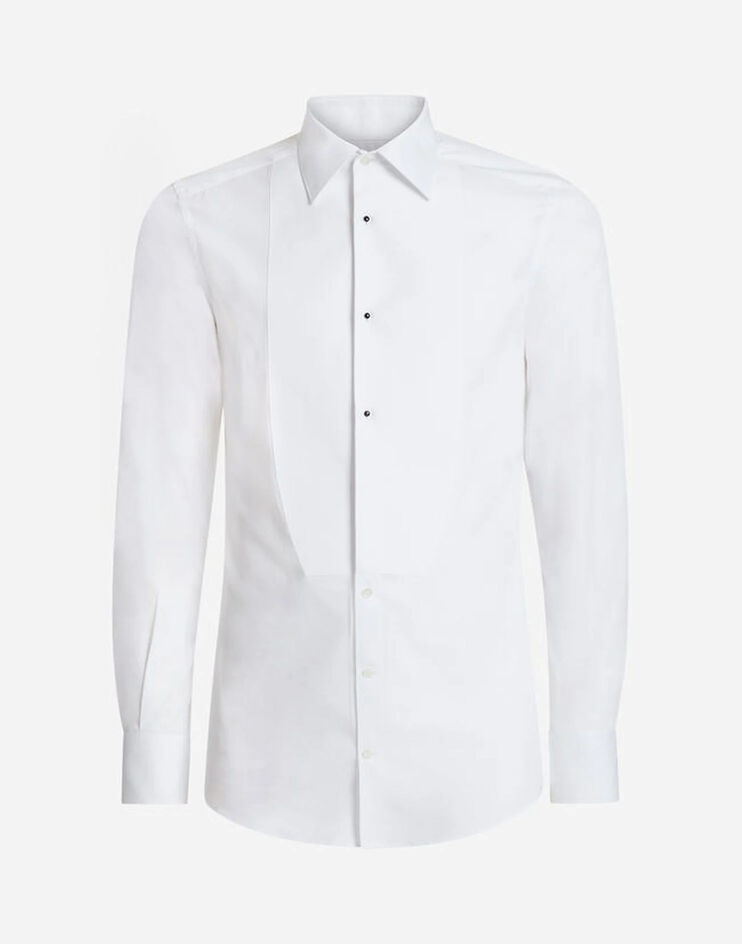 Gold fit tuxedo shirt in cotton poplin - 1