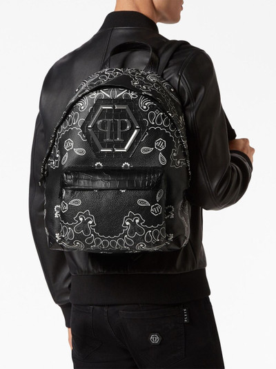PHILIPP PLEIN logo-plaque leather backpack outlook