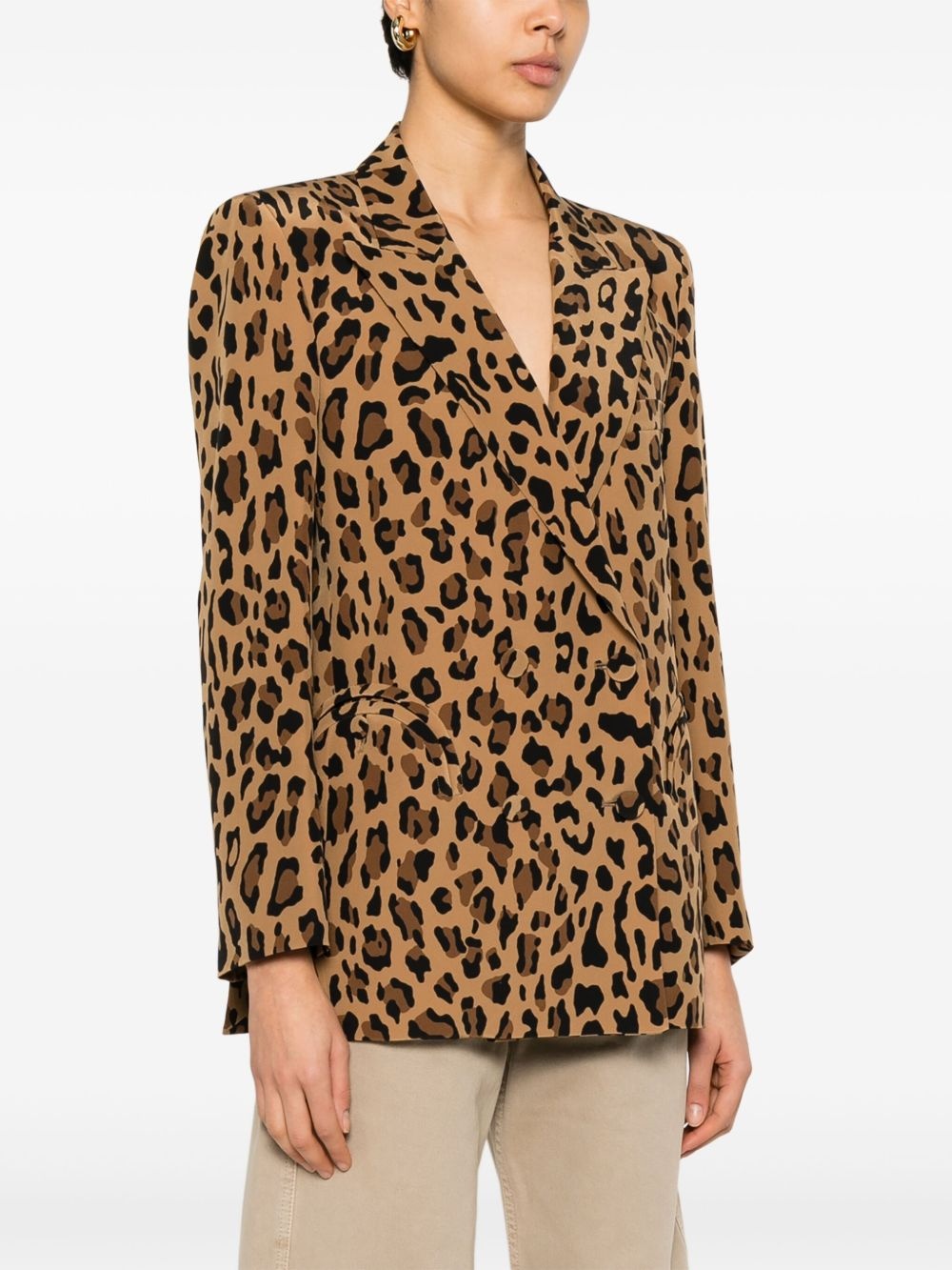 leopard-print blazer - 3