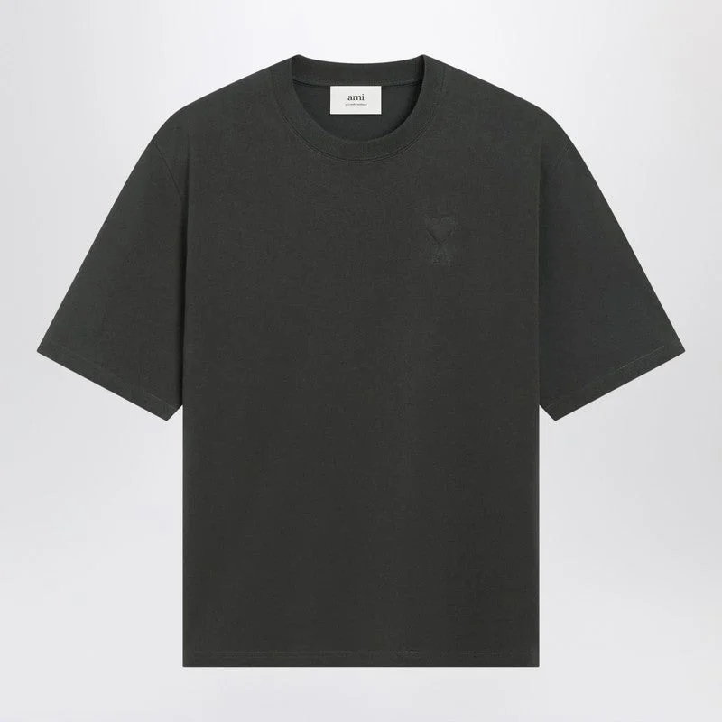 Ami Paris Anthracite Grey Ami De Coeur T-Shirt Men - 1