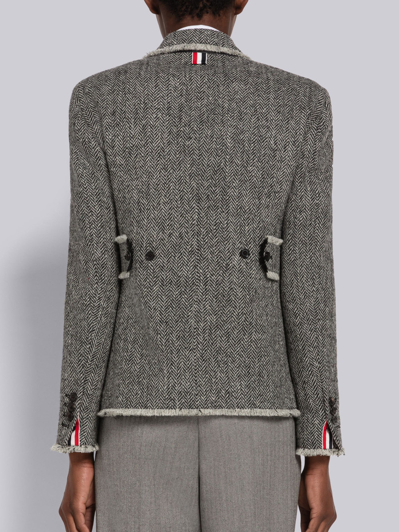 Herringbone Harris Tweed Frayed Back Tab Sport Coat 3