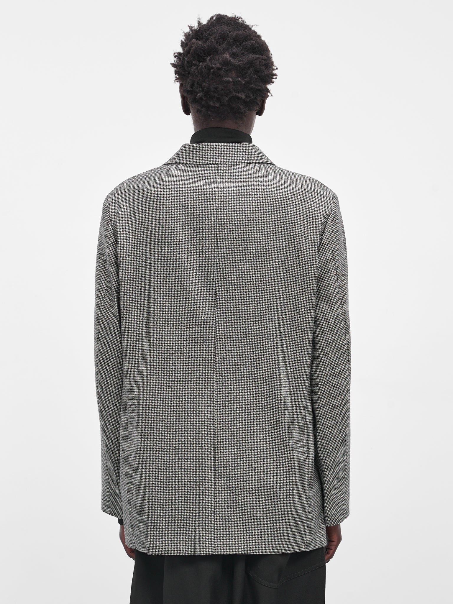Gray Houndstooth Wool Blazer - 3