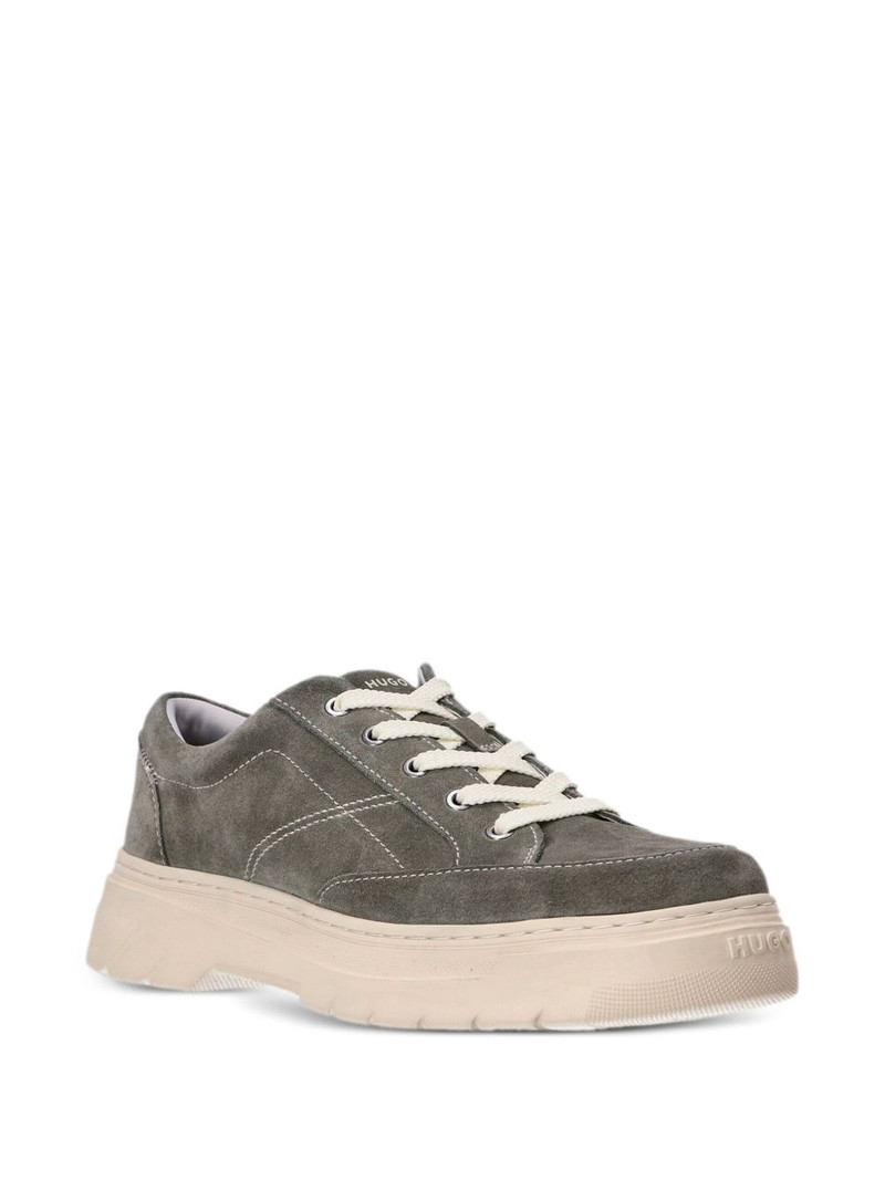 HUGO Urian contrast-stitching leather sneakers outlook