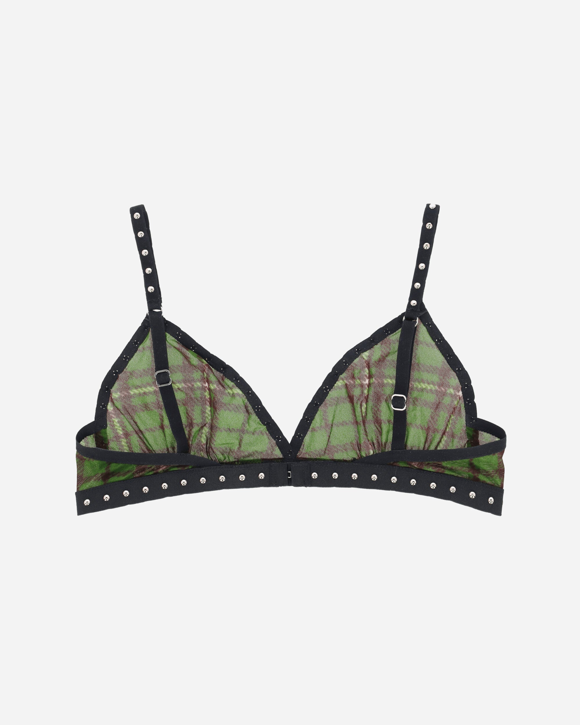 Tartan Studded Bra Green - 2