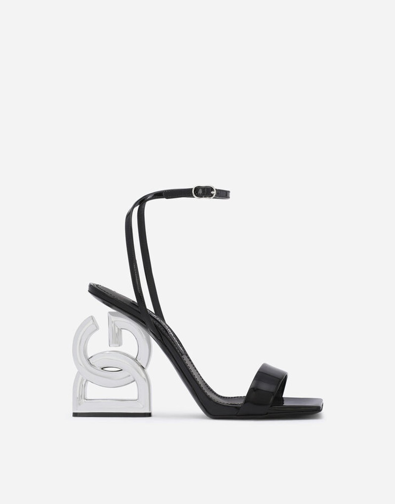 Patent leather sandals with 3.5 heel 1