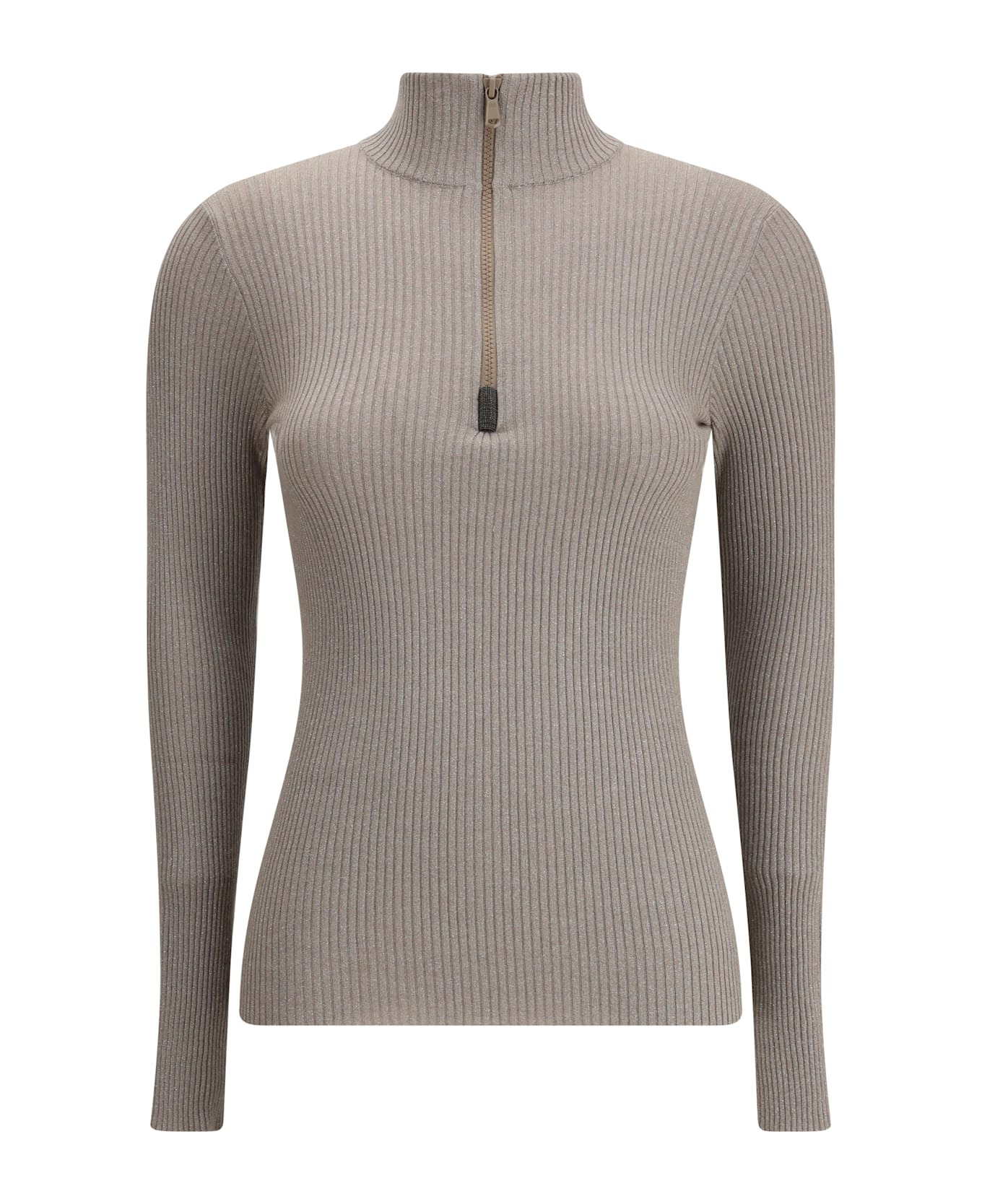 Zipped High Neck Top - 1