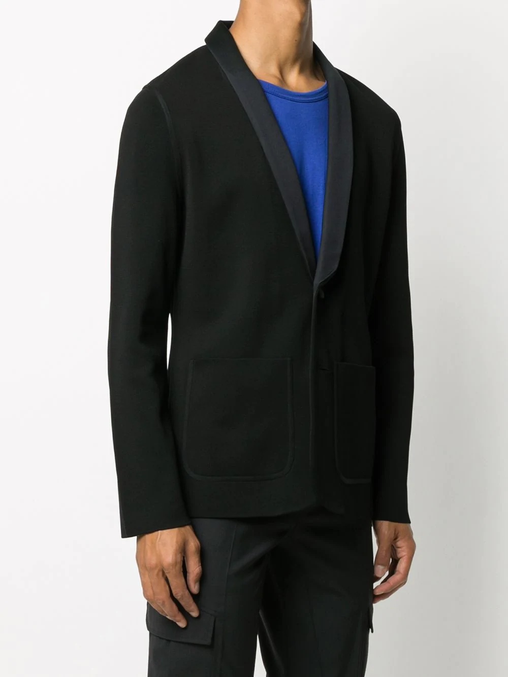 shawl-lapel single-breasted blazer - 3