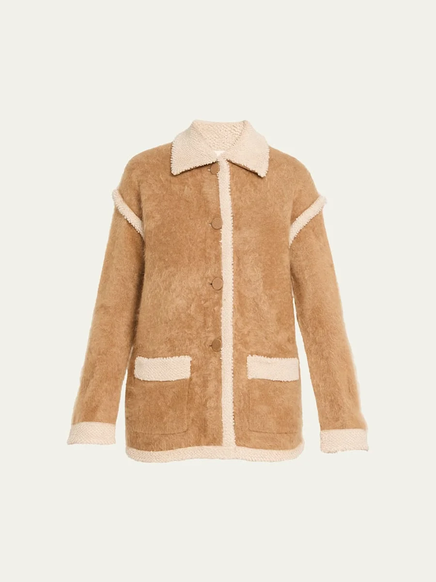 Grizzly Shearling-Trim Cashmere Jacket - 1