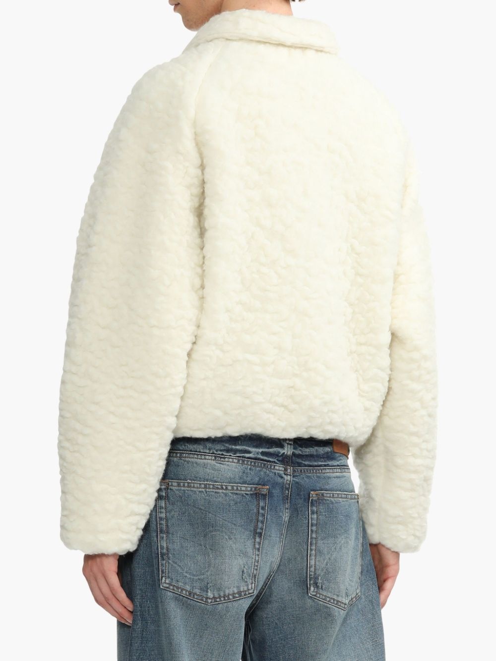 fleeced wool bomber jacket - 4