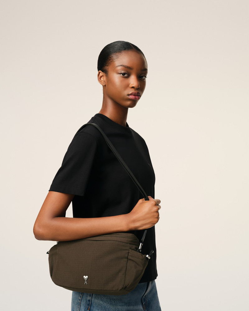 AMI Paris GREEN CANVAS AMI DE COEUR MESSENGER BAG outlook