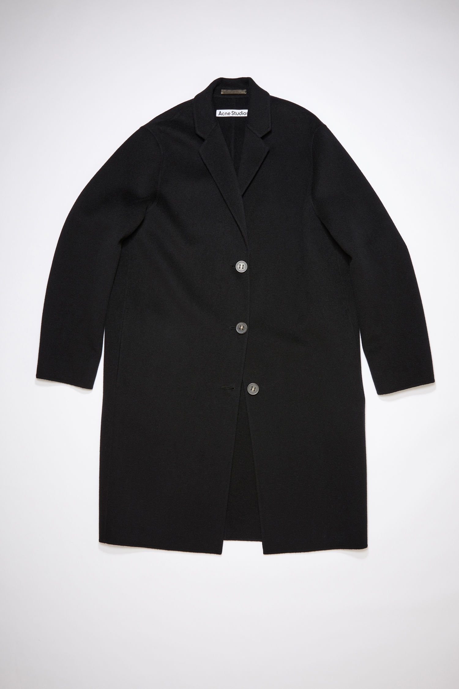 Single-breasted coat - Black - 1