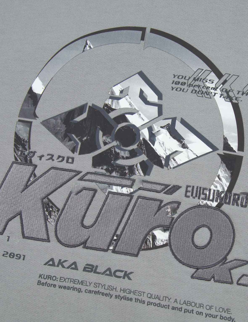 Snow Mountain-pattern Kamon Print Hooded Sweatshirt 3