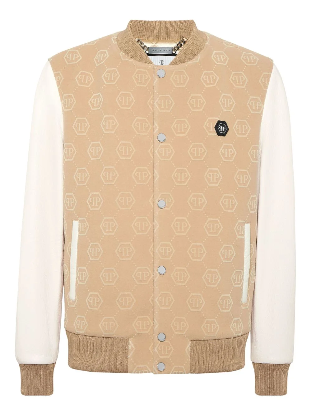 monogram varsity bomber jacket - 1