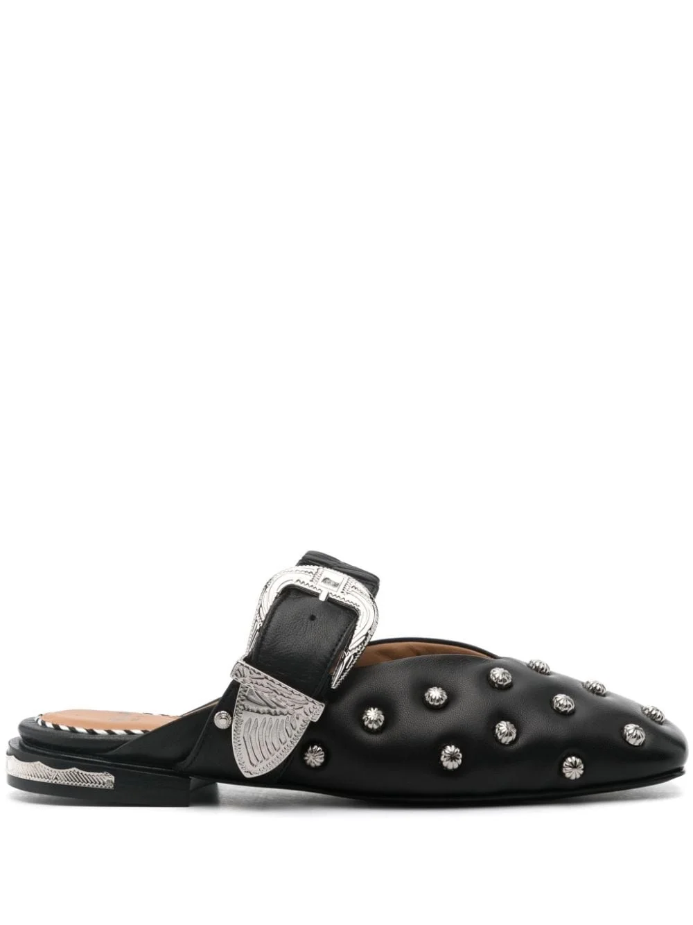 stud-embellished leather mules - 1