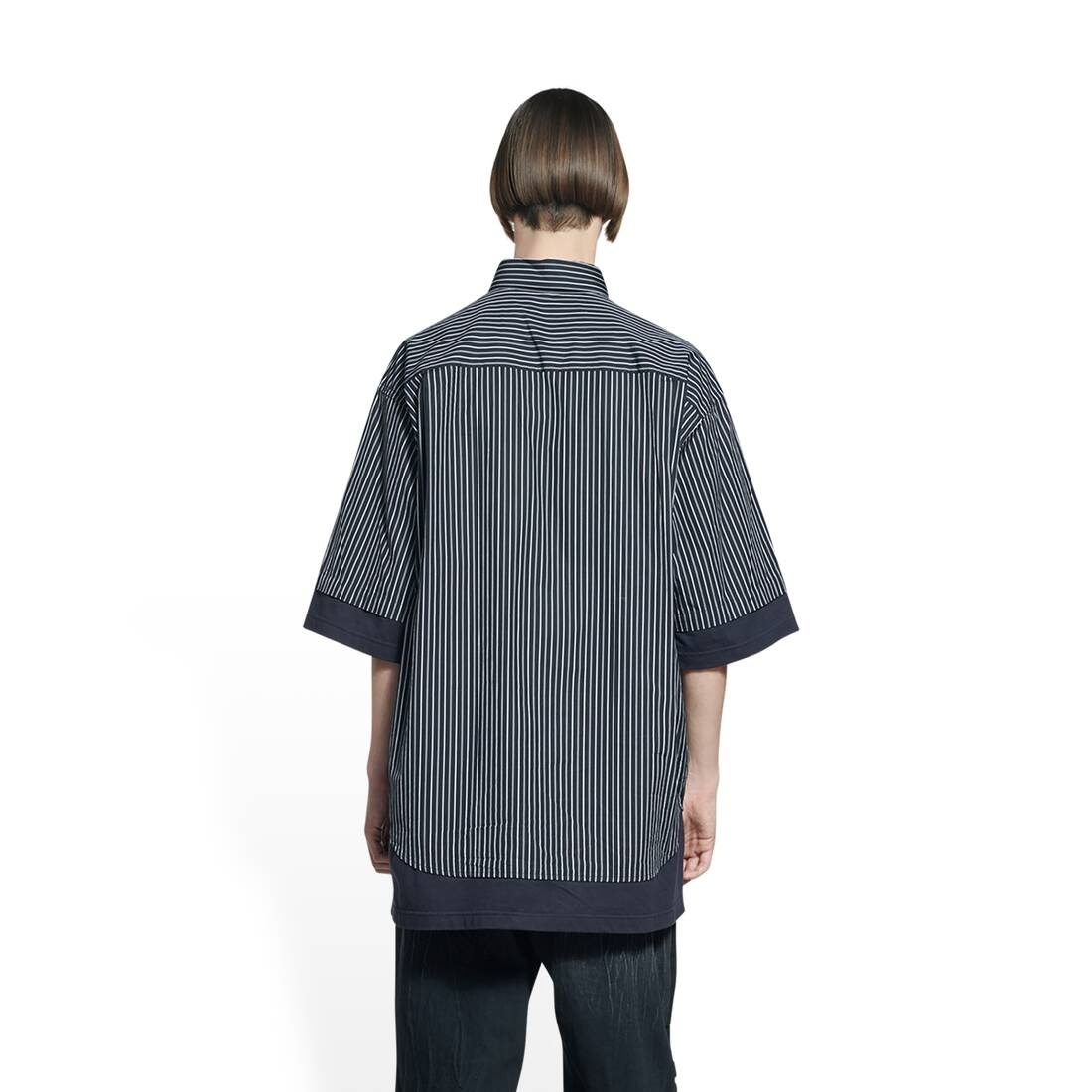 Men's Bb Icon Layered Shirt in Black - 4