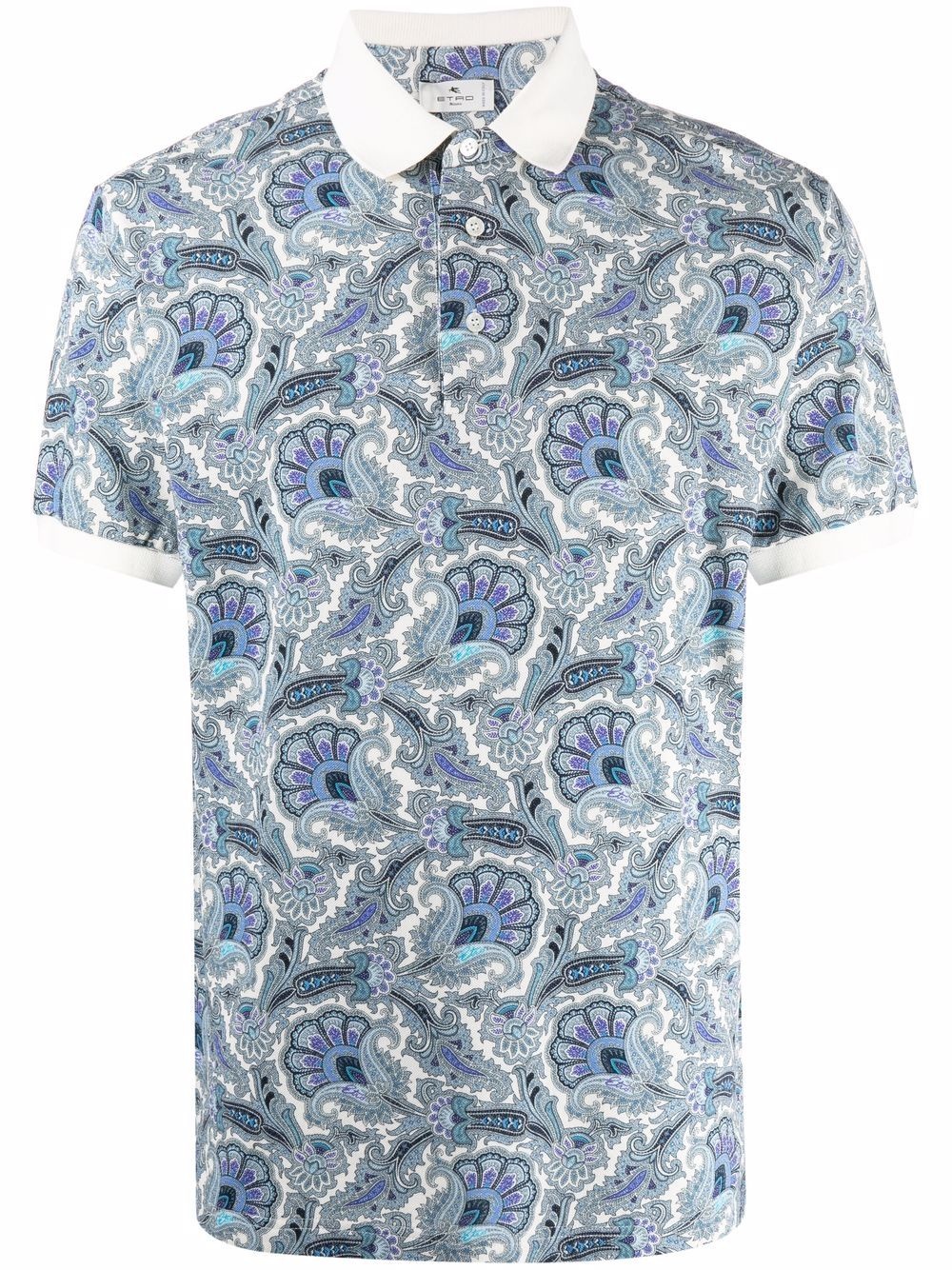 paisley print polo shirt - 1