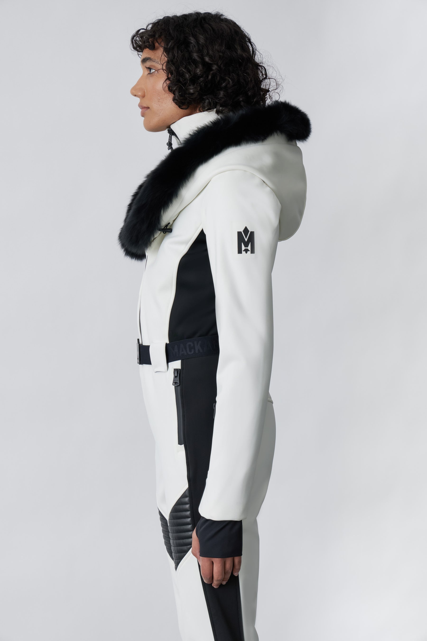 ELLE-Z Techno fleece ski suit with removable hood and fur trim - 5