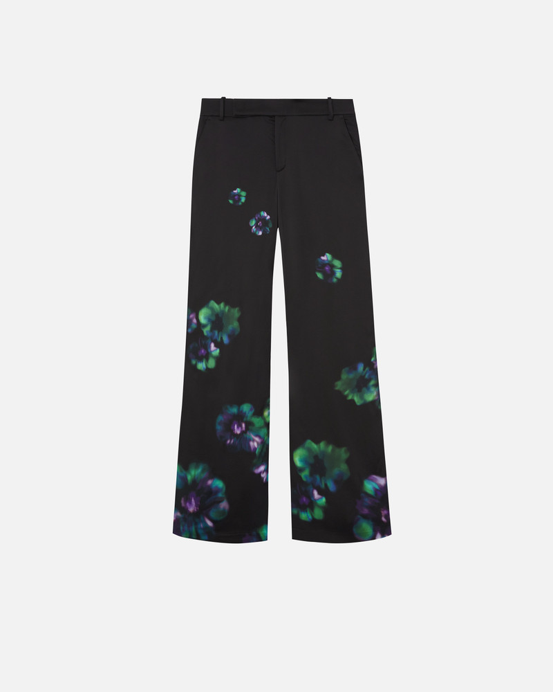 SATIN TROUSERS WITH FLORAL PRINT - 1