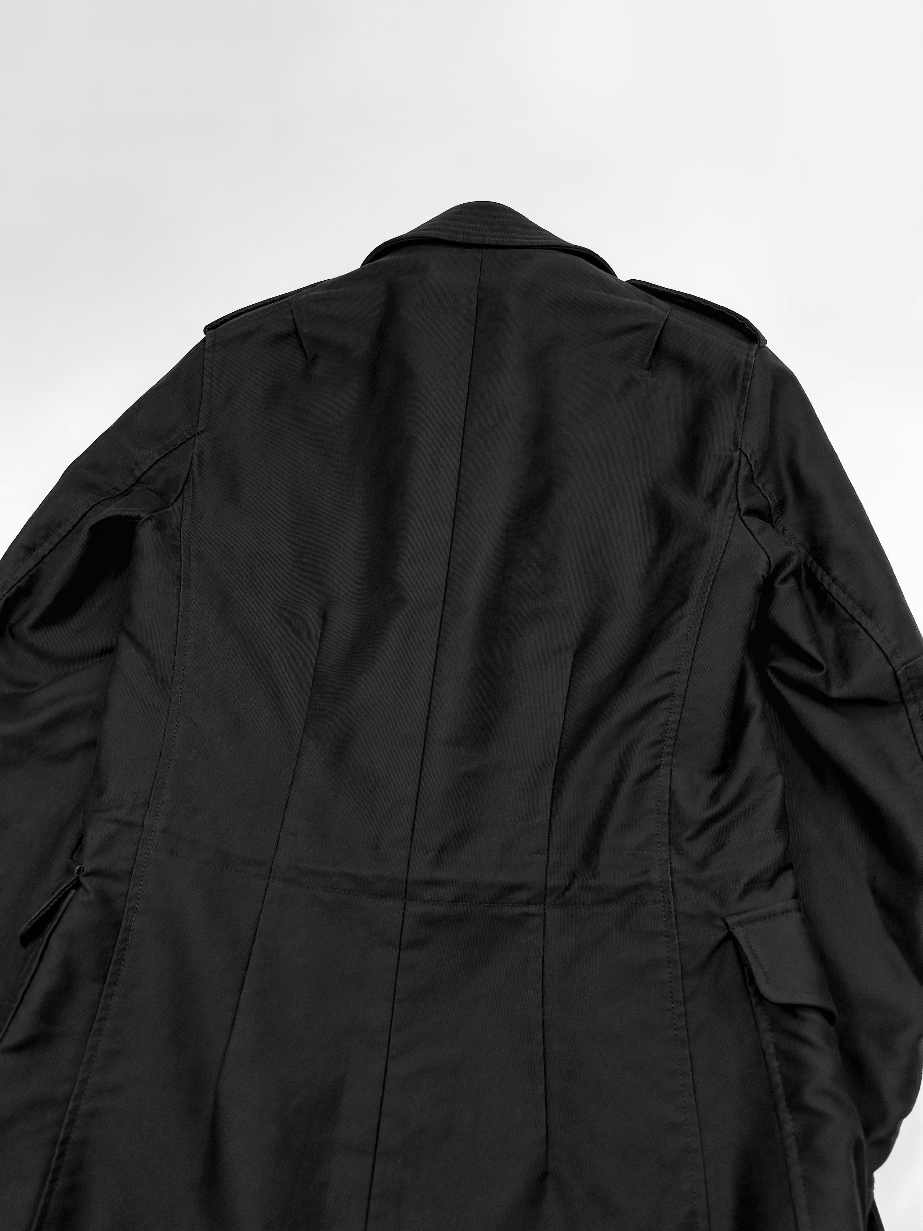 Gucci Fall 2003 Tom Ford Men’s Runway Grey Cotton Military Coat Jacket 46 - 11