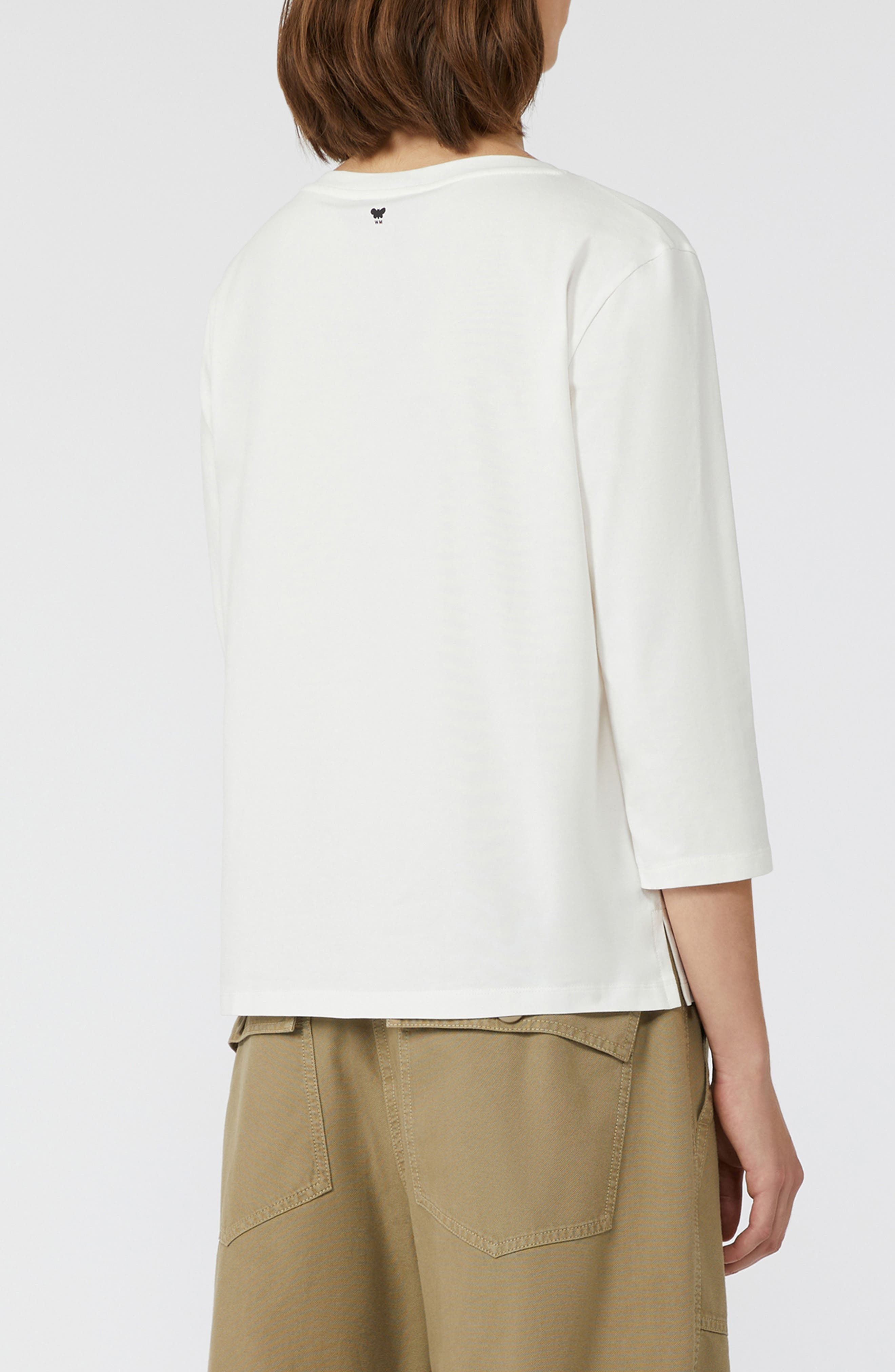 Weekend Max Mara Three-Quarter Sleeve Jersey T-Shirt in White at Nordstrom - 2