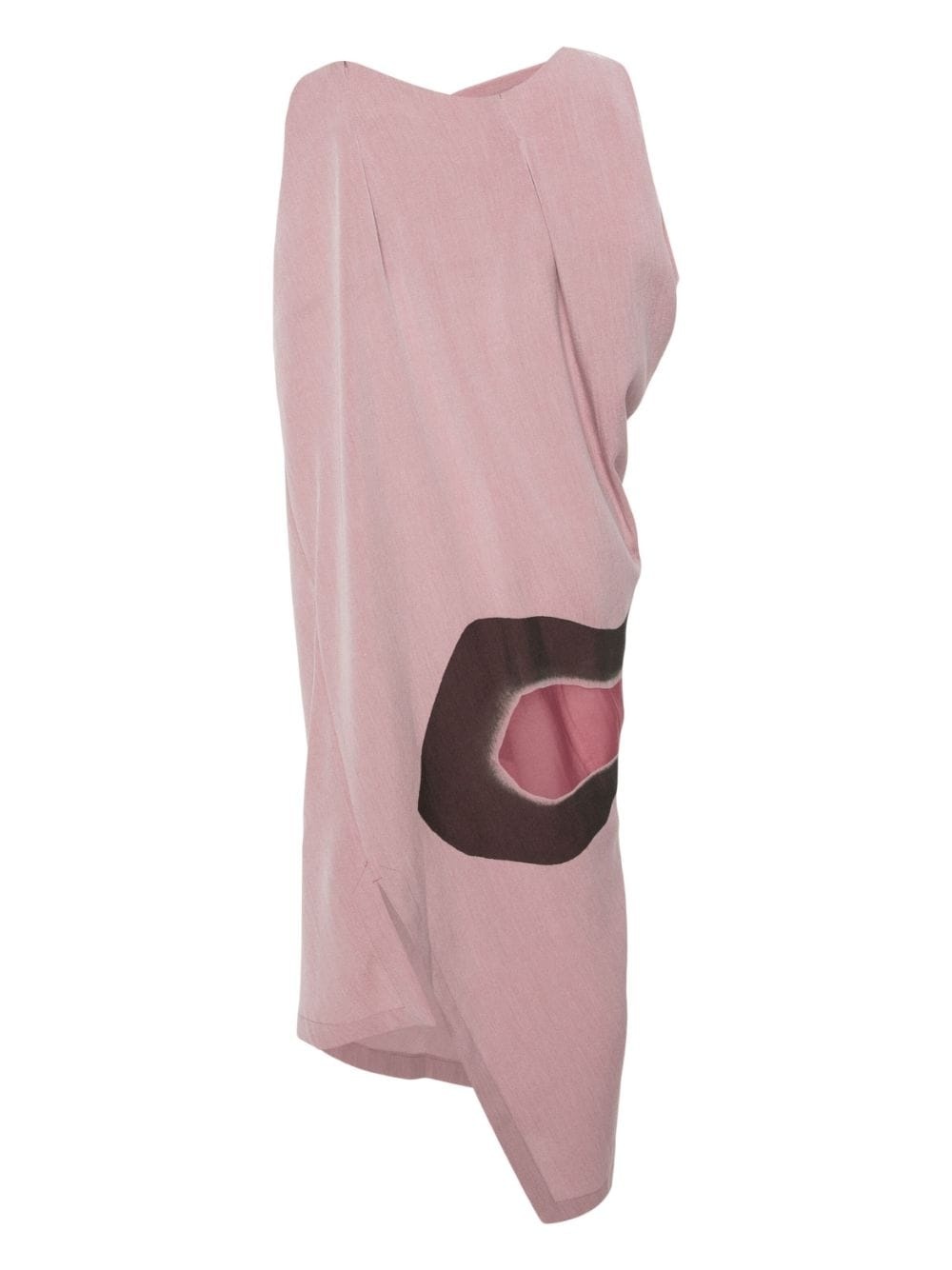 abstract-print asymmetric midi dress - 2