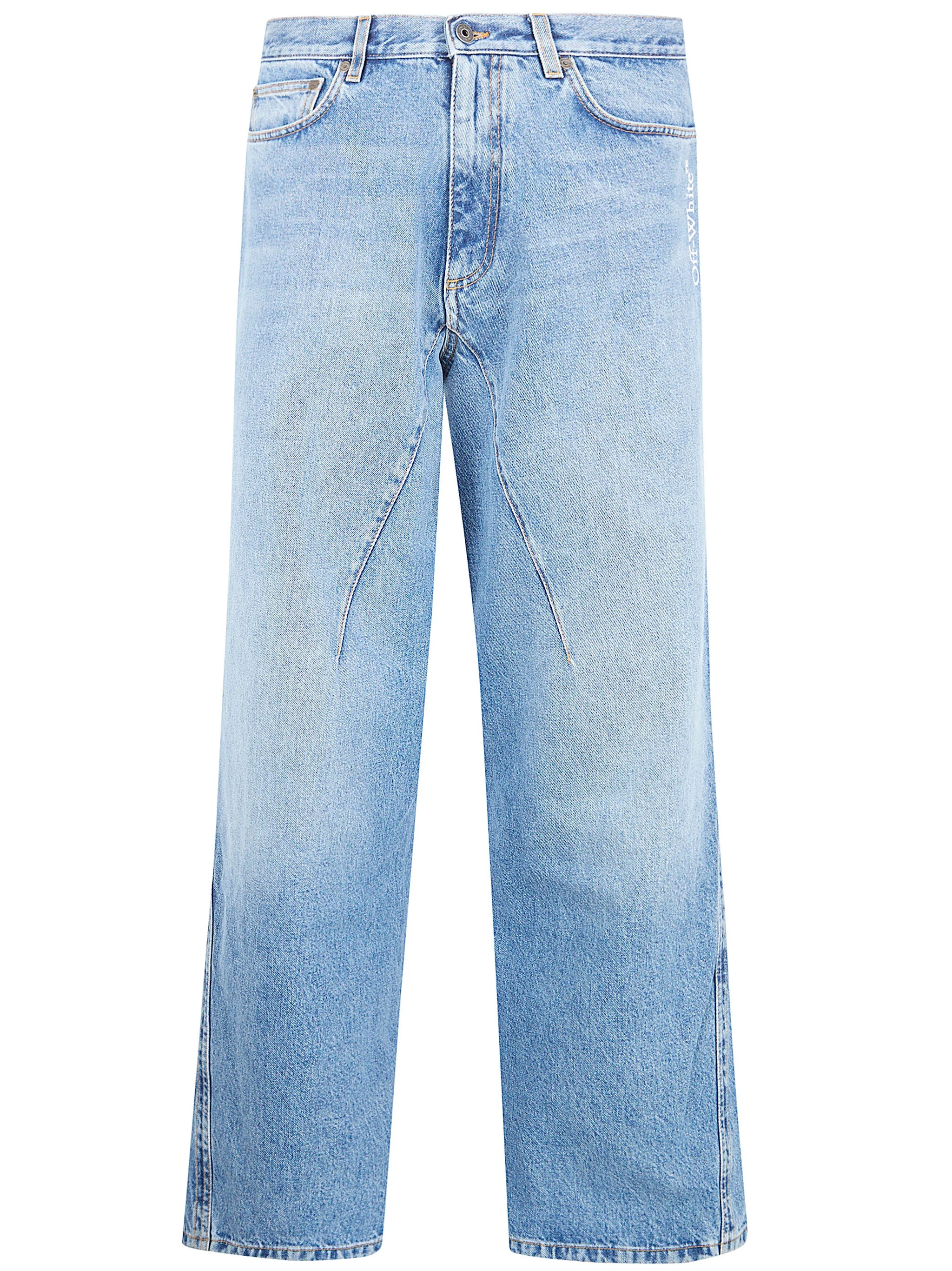 Off White Men "Twist Slouchy" Half Arrow Jeans - 1